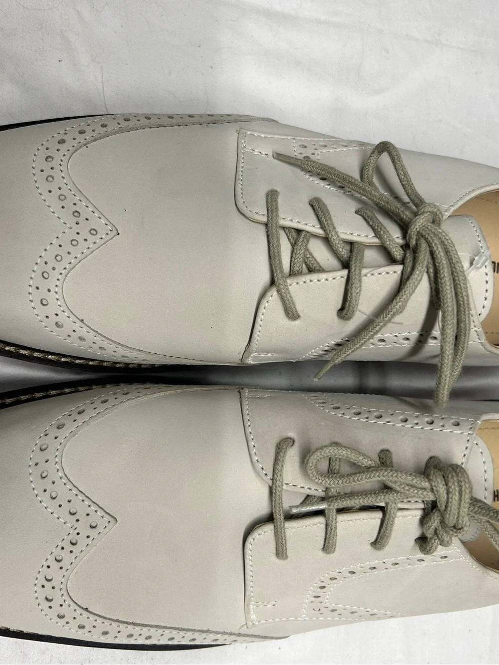 Johnston & Murphy Men's Beige Wingtip Derby Oxfords